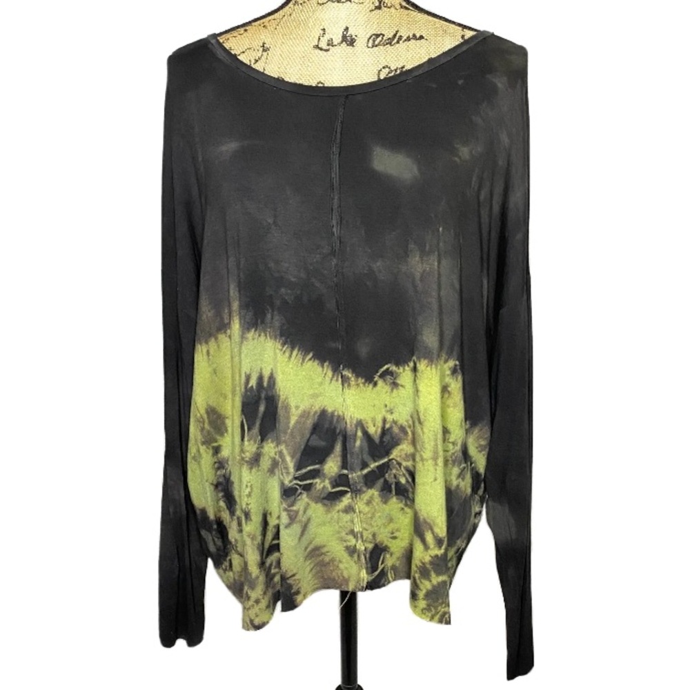 Umit Unal Gray Green Tie Dye Long Sleeve Shirt